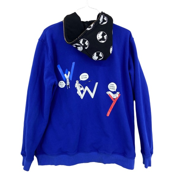 WORLD WIDE YOUTH Hoodie Sweatshirt, Full Zip Hood Blue - Picture 2 of 11